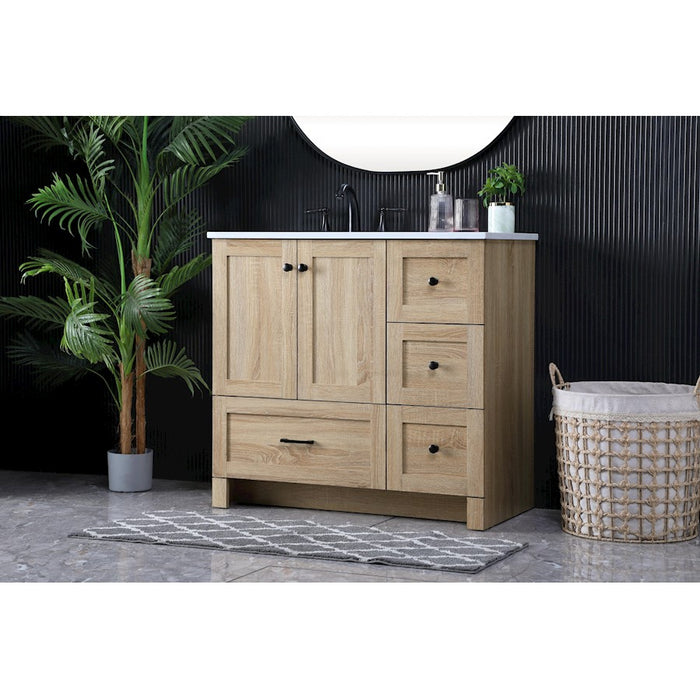 Elegant Kitchen/Bath Soma 36" Single Bathroom Vanity, Mango Wood