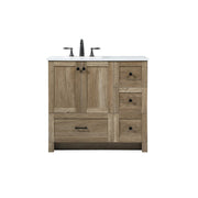 Elegant Kitchen/Bath Soma 36" Single Bathroom Vanity, Natural Oak - VF2836NT