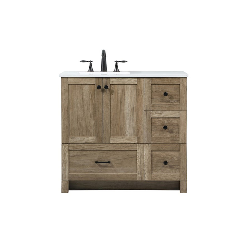 Elegant Kitchen/Bath Soma 36" Single Bathroom Vanity, Natural Oak - VF2836NT