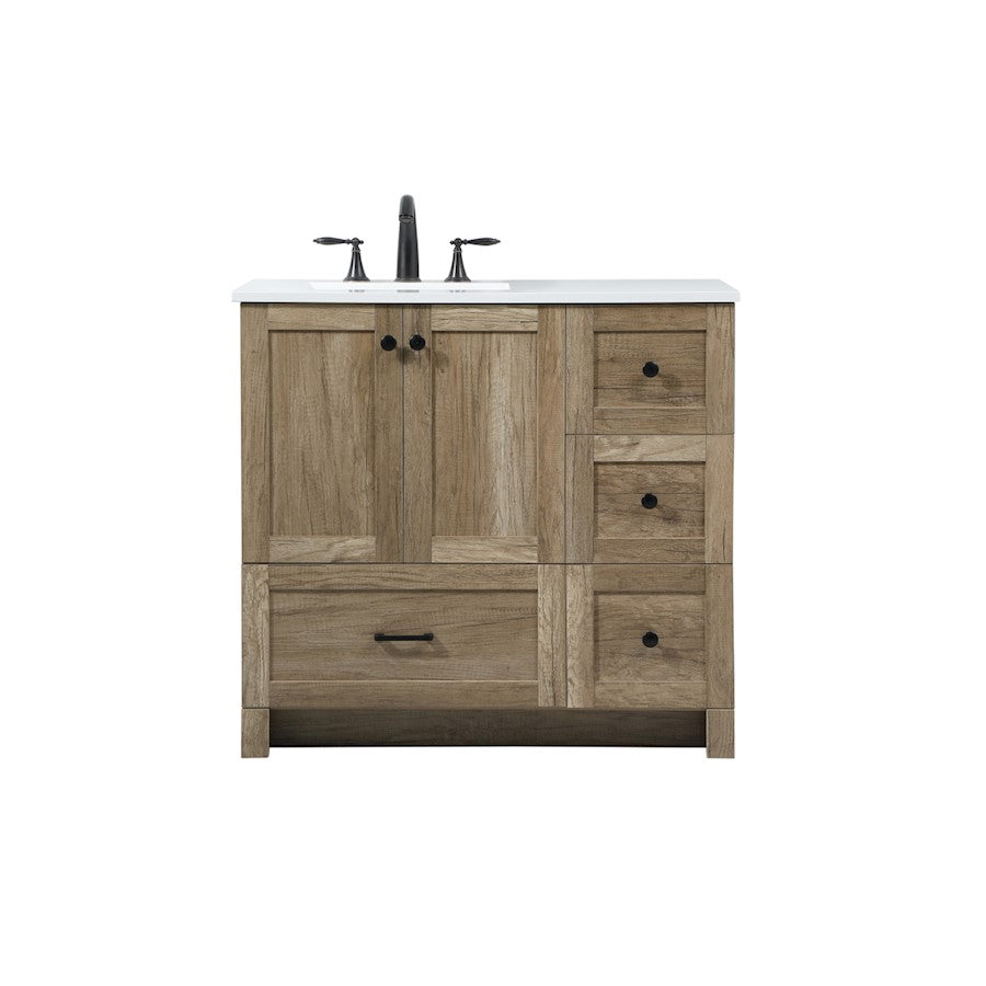Elegant Kitchen/Bath Soma 36" Single Bathroom Vanity, Natural Oak - VF2836NT
