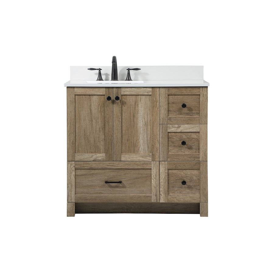 Elegant Soma 36" Single Bathroom Vanity, Natural Oak/Backsplash - VF2836NT-BS