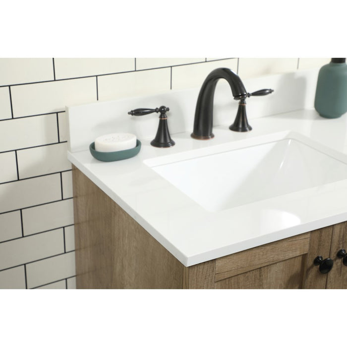 Elegant Soma 36" Single Bathroom Vanity, Natural Oak/Backsplash