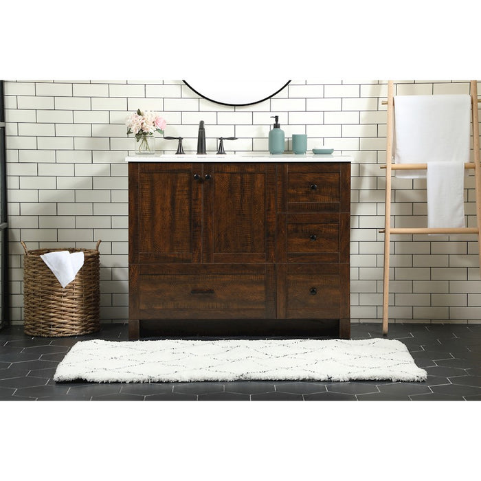 Elegant Kitchen/Bath Soma 42" Single Bathroom Vanity, Expresso