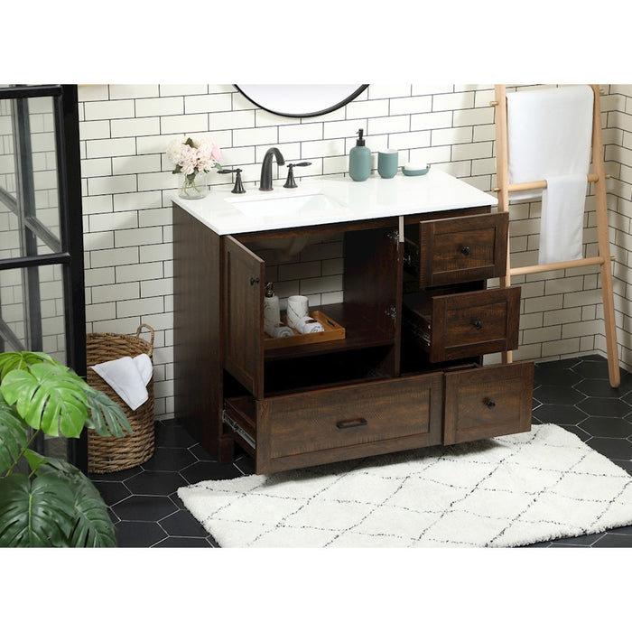 Elegant Kitchen/Bath Soma 42" Single Bathroom Vanity, Expresso