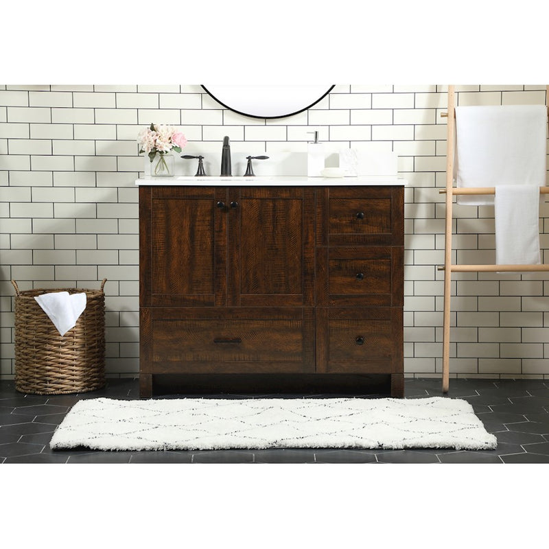 Elegant Soma 42" Single Bathroom Vanity, Expresso/Backsplash