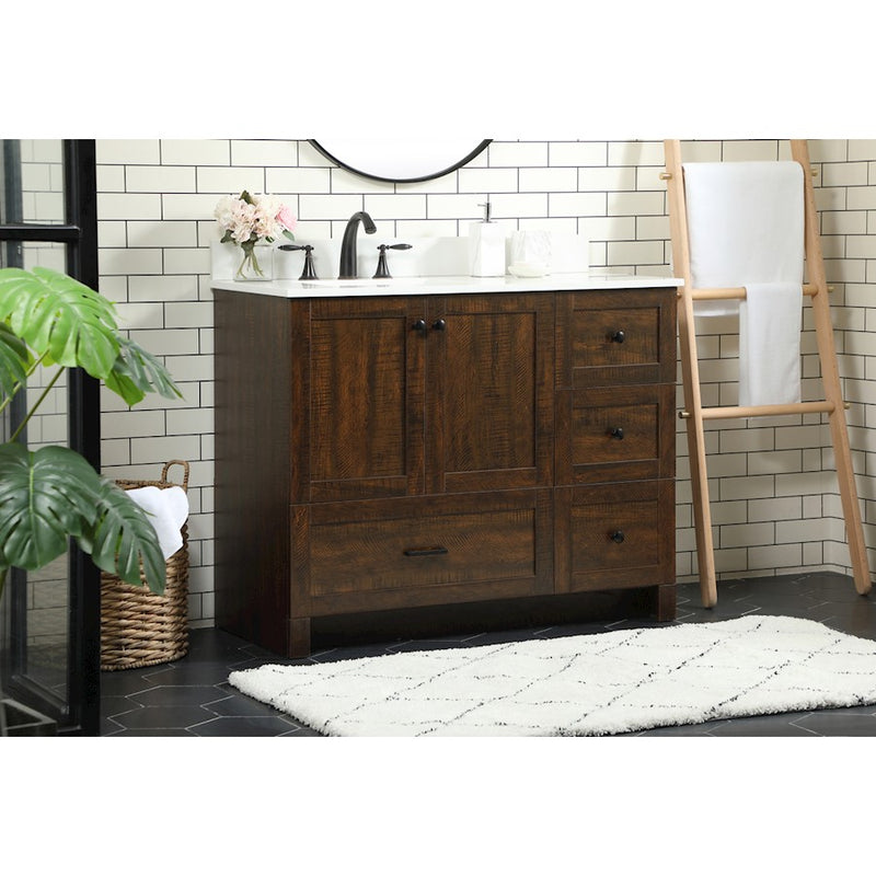 Elegant Soma 42" Single Bathroom Vanity, Expresso/Backsplash