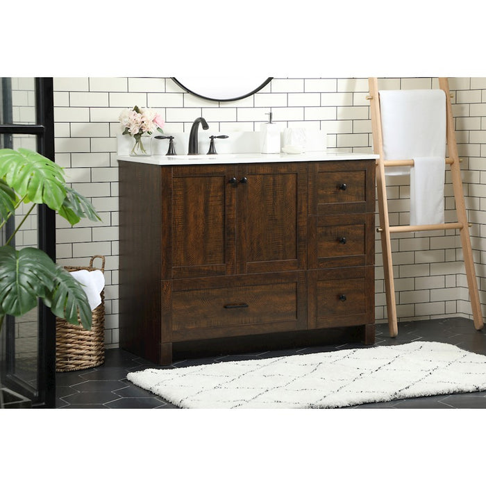Elegant Soma 42" Single Bathroom Vanity, Expresso/Backsplash