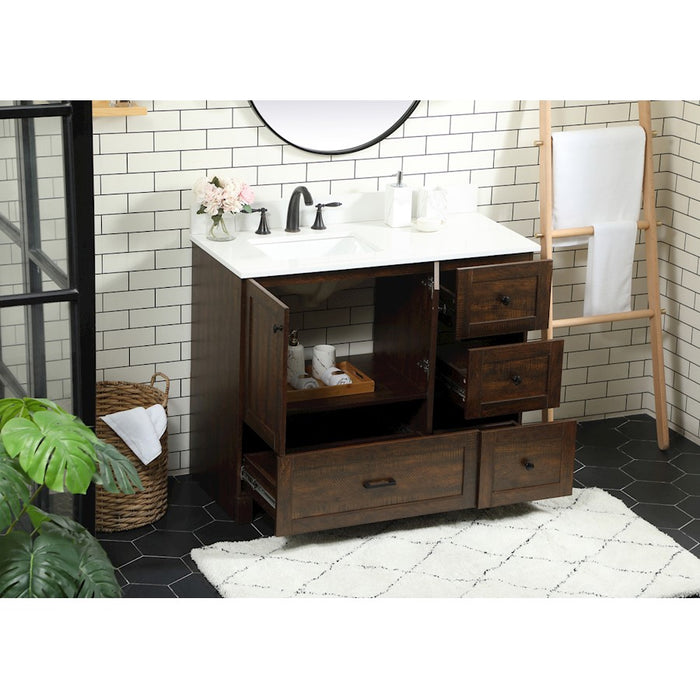 Elegant Soma 42" Single Bathroom Vanity, Expresso/Backsplash