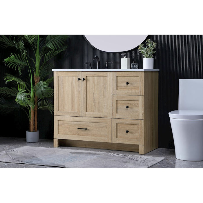 Elegant Kitchen/Bath Soma 42" Single Bathroom Vanity, Mango Wood