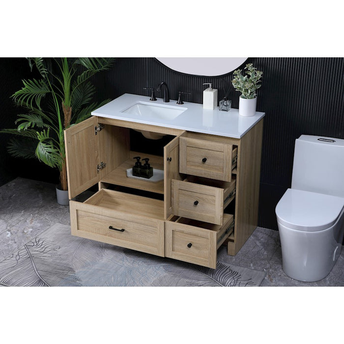 Elegant Kitchen/Bath Soma 42" Single Bathroom Vanity, Mango Wood