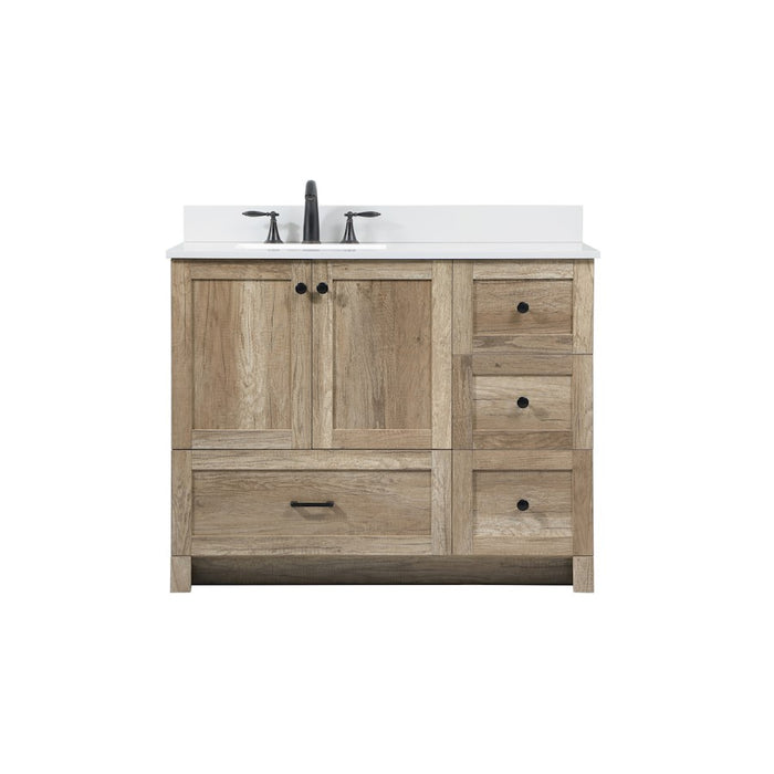 Elegant Soma 42" Single Bathroom Vanity, Natural Oak/Backsplash - VF2842NT-BS