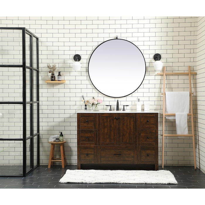 Elegant Soma 42" Single Bathroom Vanity, Natural Oak/Backsplash