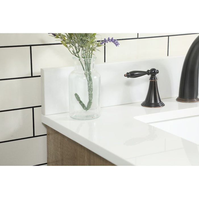 Elegant Soma 42" Single Bathroom Vanity, Natural Oak/Backsplash