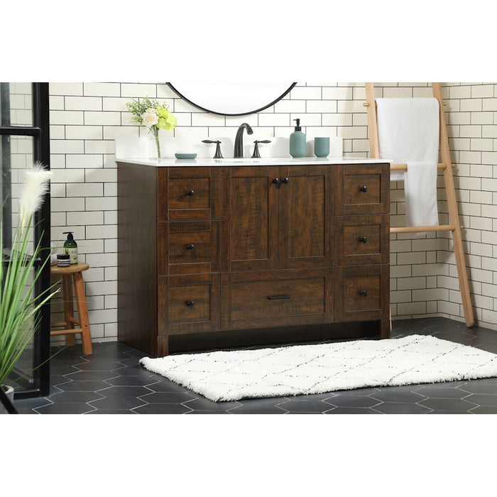 Elegant Soma 48" Single Bathroom Vanity, Expresso/Backsplash