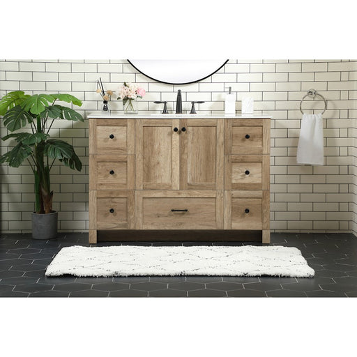 Elegant Kitchen/Bath Soma 48" Single Bathroom Vanity, Natural Oak