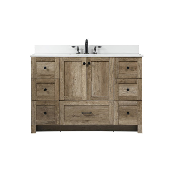 Elegant Soma 48" Single Bathroom Vanity, Natural Oak/Backsplash - VF2848NT-BS