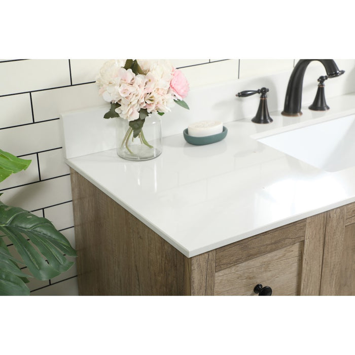 Elegant Soma 48" Single Bathroom Vanity, Natural Oak/Backsplash
