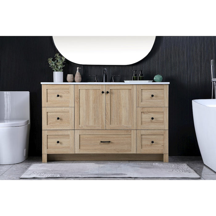 Elegant Kitchen/Bath Soma 54" Single Bathroom Vanity, Mango Wood