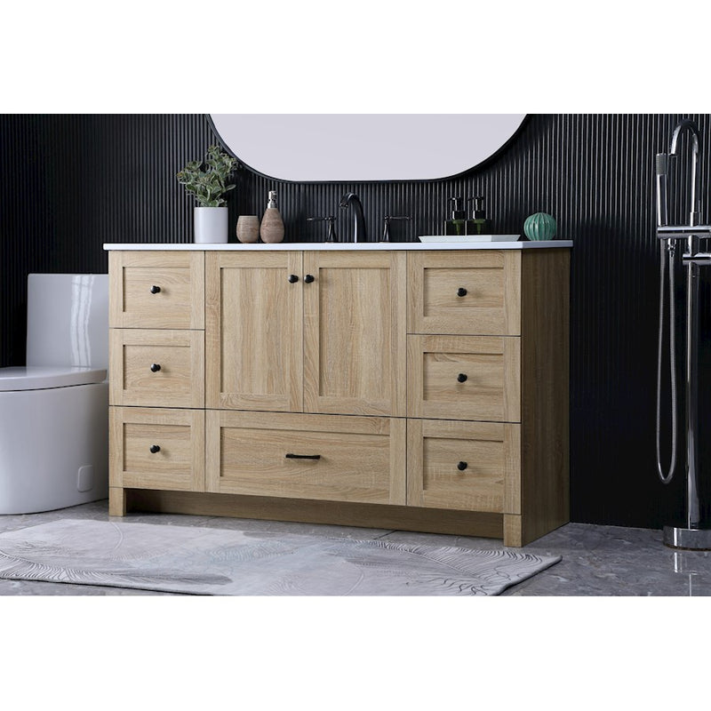 Elegant Kitchen/Bath Soma 54" Single Bathroom Vanity, Mango Wood
