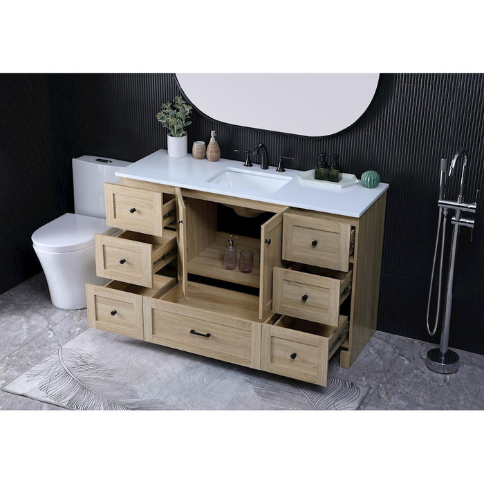 Elegant Kitchen/Bath Soma 54" Single Bathroom Vanity, Mango Wood