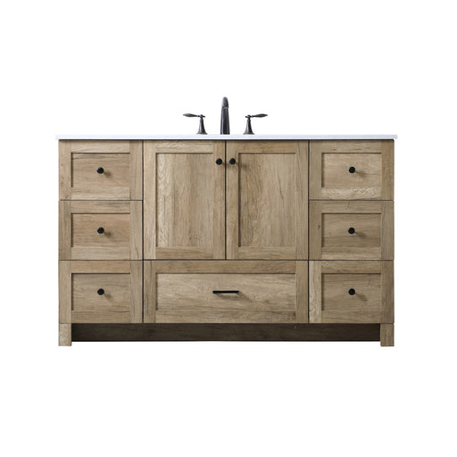 Elegant Lighting Soma 54"L Single Vanity Sink, Natural Oak - VF2854NT