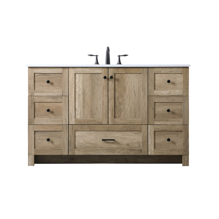 Elegant Lighting Soma 54"L Single Vanity Sink, Natural Oak - VF2854NT