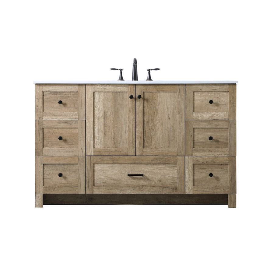 Elegant Lighting Soma 54"L Single Vanity Sink, Natural Oak - VF2854NT
