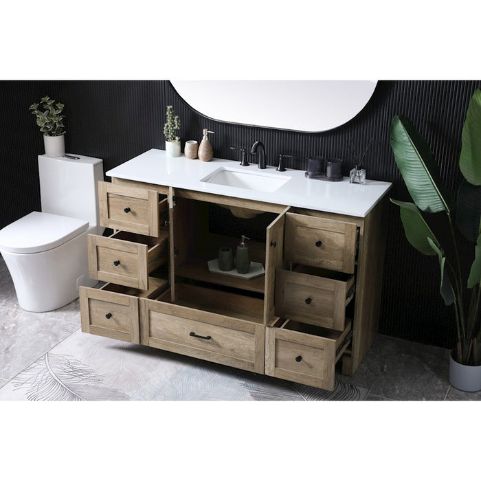 Elegant Lighting Soma 54"L Single Vanity Sink, Natural Oak