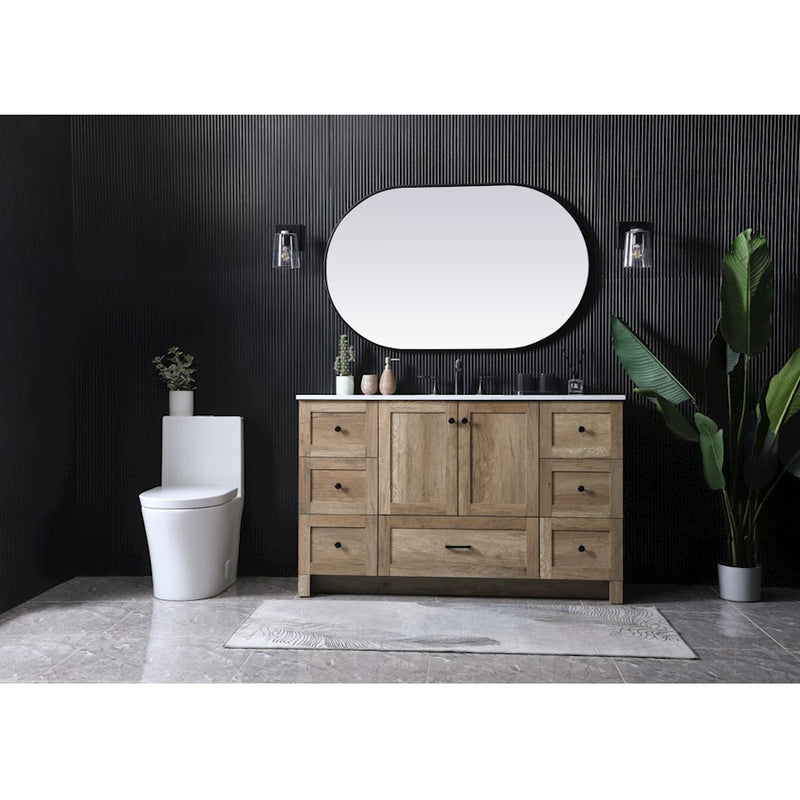 Elegant Lighting Soma 54"L Single Vanity Sink, Natural Oak