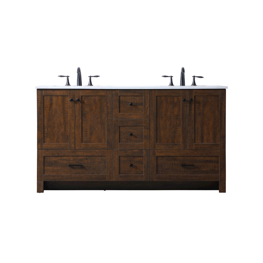 Elegant Lighting Soma 60"L Double Vanity Sink, Expresso - VF2860DEX