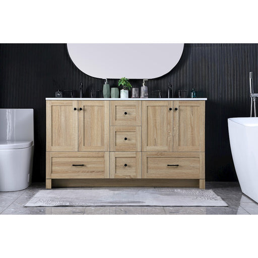 Elegant Kitchen/Bath Soma 60" Double Bathroom Vanity, Mango Wood