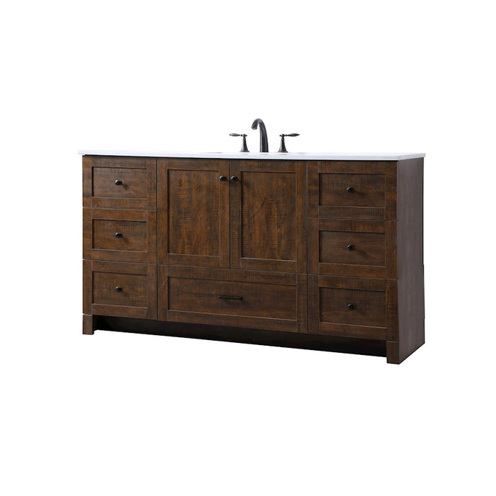 Elegant Lighting Soma 60"L Single Vanity Sink, Expresso