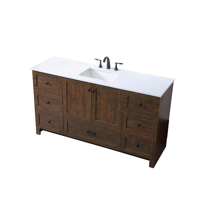 Elegant Lighting Soma 60"L Single Vanity Sink, Expresso