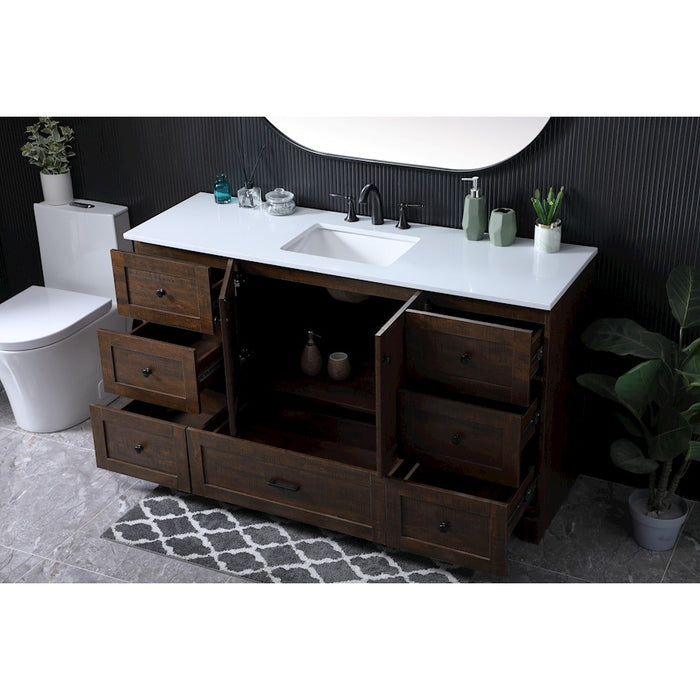 Elegant Lighting Soma 60"L Single Vanity Sink, Expresso