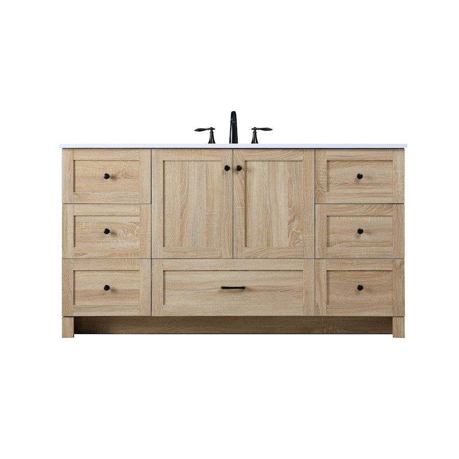 Elegant Kitchen/Bath Soma 60" Single Bathroom Vanity, Mango Wood - VF2860MW