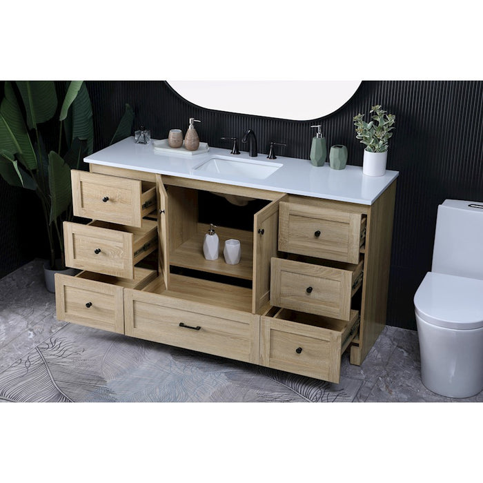 Elegant Kitchen/Bath Soma 60" Single Bathroom Vanity, Mango Wood