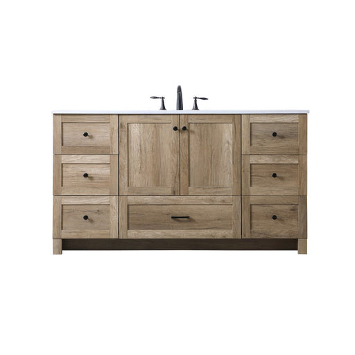 Elegant Lighting Soma 60"L Single Vanity Sink, Natural Oak - VF2860NT