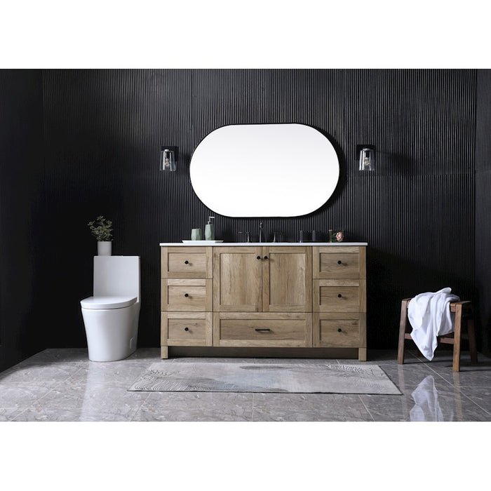 Elegant Lighting Soma 60"L Single Vanity Sink, Natural Oak