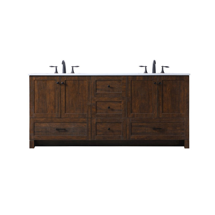 Elegant Lighting Soma 72"L Double Vanity Sink, Expresso - VF2872DEX