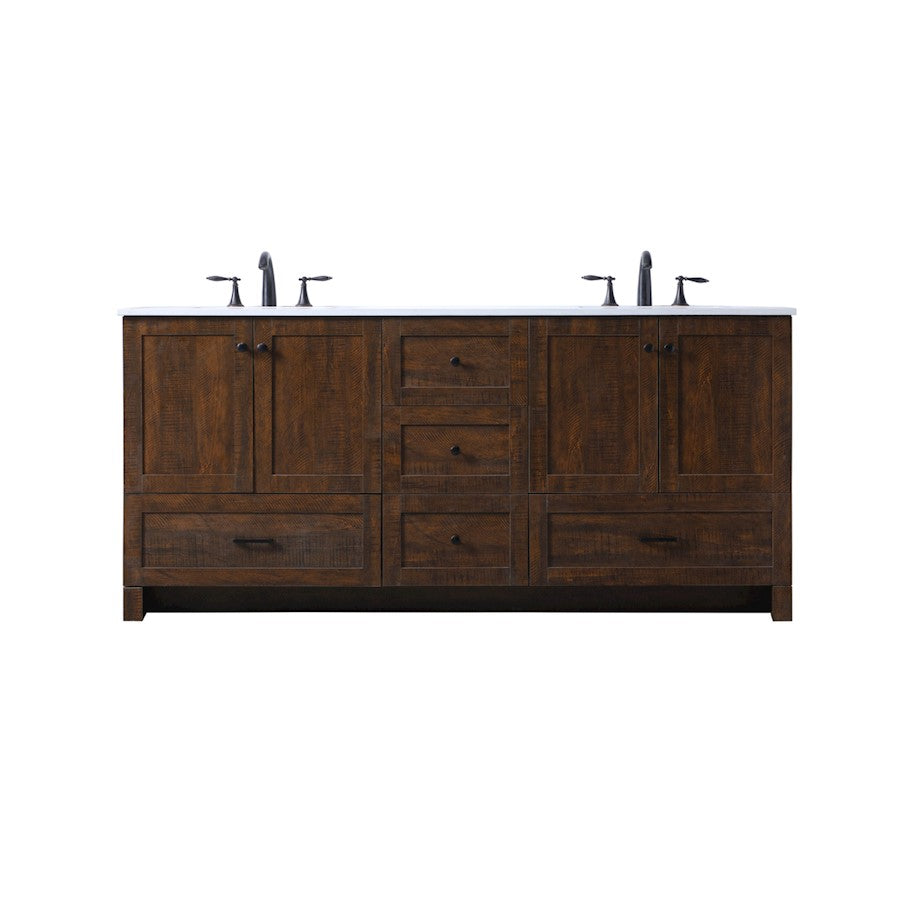 Elegant Lighting Soma 72"L Double Vanity Sink, Expresso - VF2872DEX