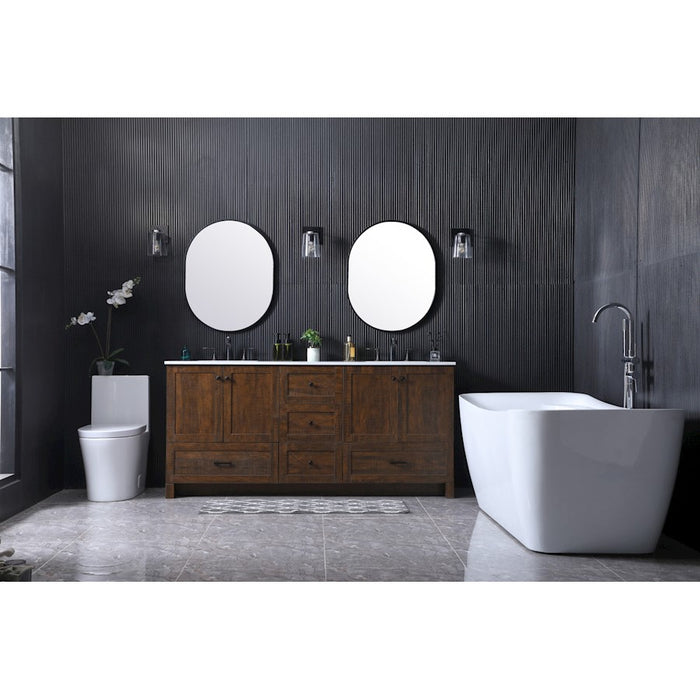 Elegant Lighting Soma 72"L Double Vanity Sink, Expresso