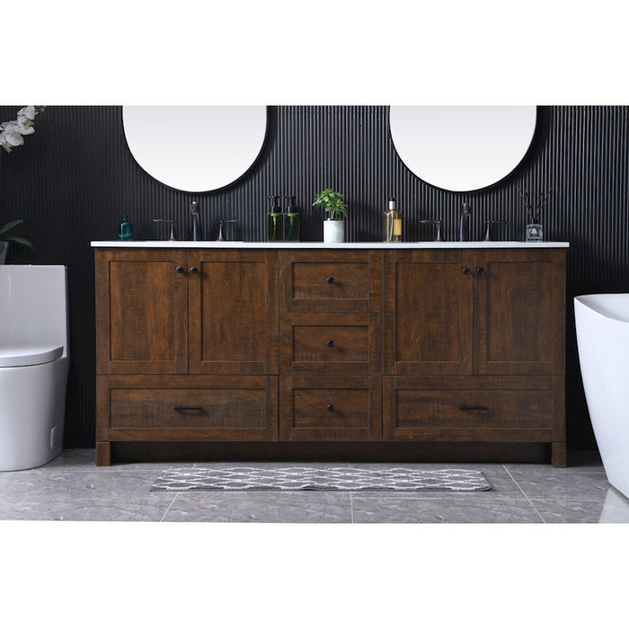 Elegant Lighting Soma 72"L Double Vanity Sink, Expresso