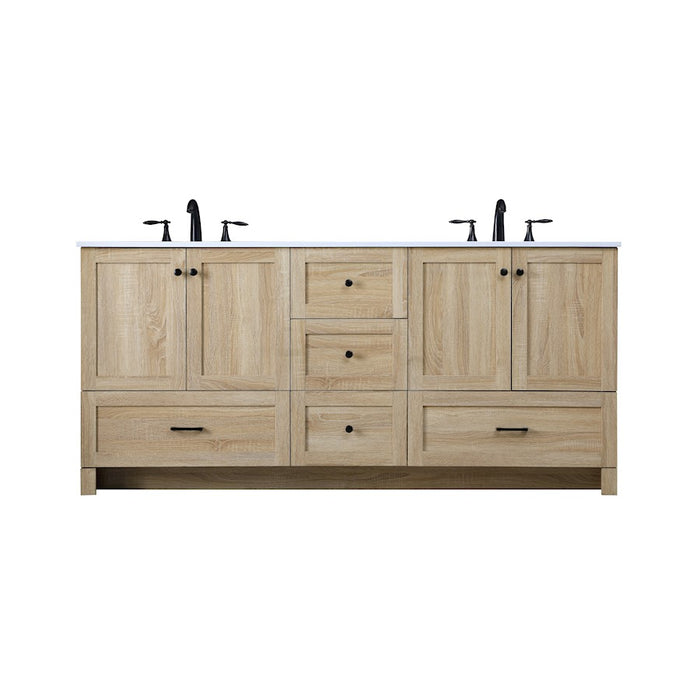 Elegant Kitchen/Bath Soma 72" Double Bathroom Vanity, Mango Wood - VF2872DMW