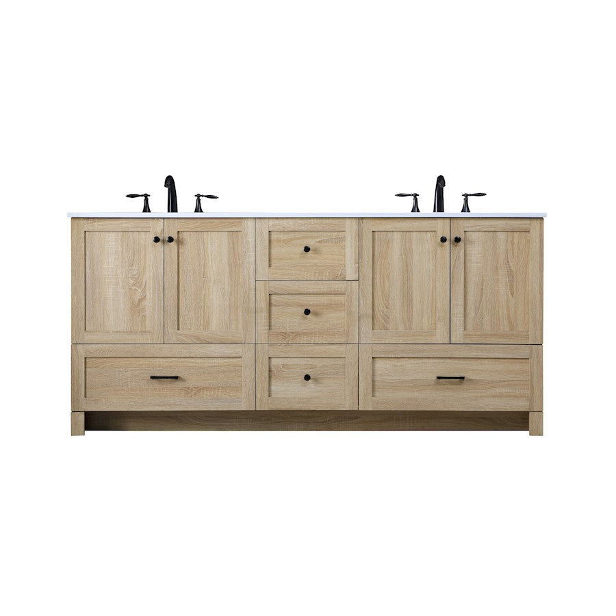 Elegant Kitchen/Bath Soma 72" Double Bathroom Vanity, Mango Wood - VF2872DMW