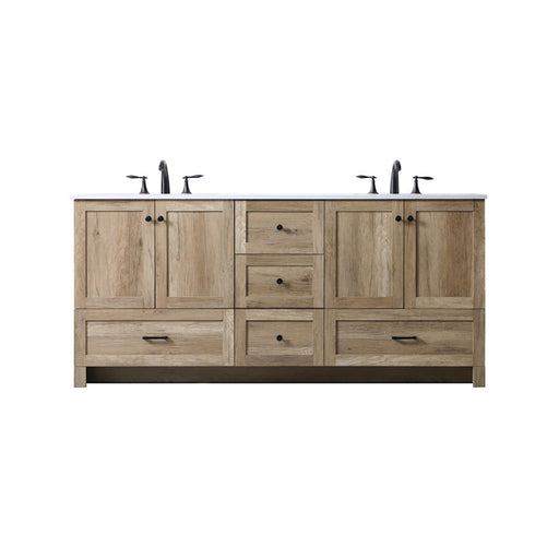Elegant Lighting Soma 72"L Double Vanity Sink, Natural Oak - VF2872DNT