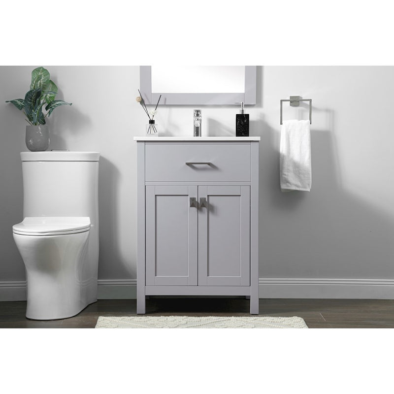 Elegant Lighting Harrison 24"L Single Vanity Sink, Grey