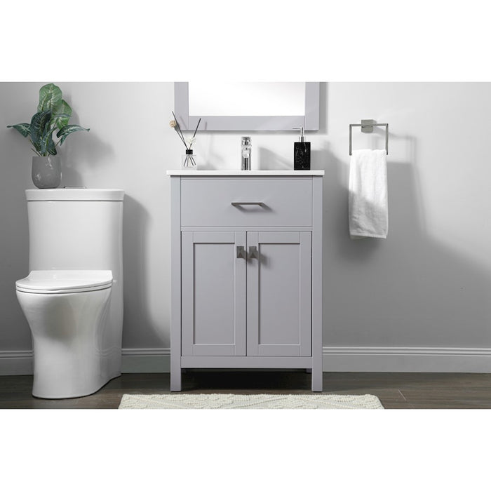 Elegant Lighting Harrison 24"L Single Vanity Sink, Grey