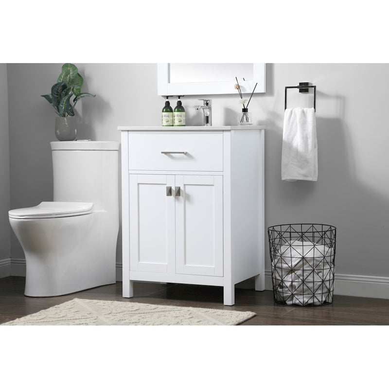 Elegant Lighting Harrison 24"L Single Vanity Sink, White