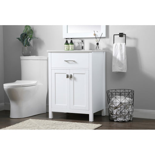 Elegant Lighting Harrison 24"L Single Vanity Sink, White