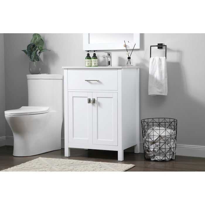 Elegant Lighting Harrison 24"L Single Vanity Sink, White